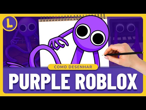 Como DESENHAR o PURPLE do RAINBOW FRIENDS (ROBLOX), Cómo DIBUJAR PURPLE  ROBLOX